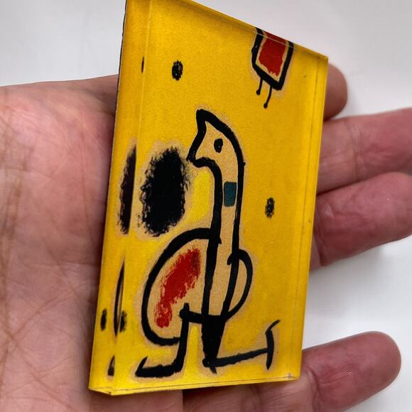 Joan Miro Signed Sans Titre Lucite Art Brooch Pin Artwork Costume Jewelry - Picture 3 of 7